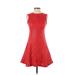 Shoshanna Casual Dress - A-Line: Red Jacquard Dresses - Women's Size 0