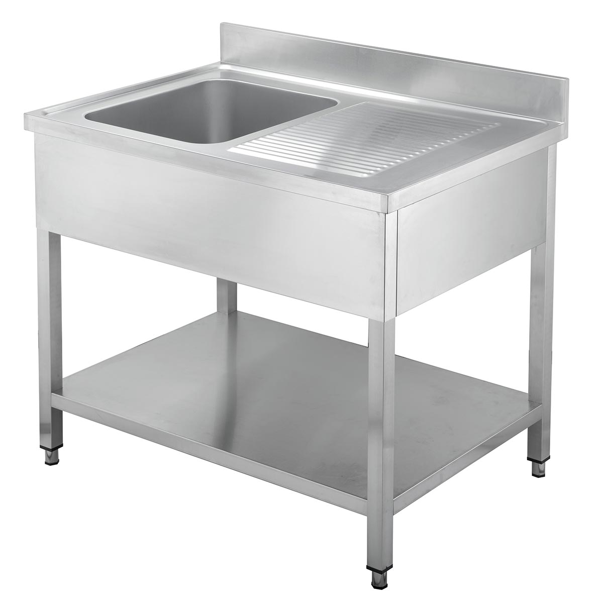 vaiotec Spültisch / 1 Becken links und Abtropffläche, 1200 x 600 mm Image