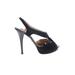 Betsey Johnson Heels: Pumps Stilleto Cocktail Party Black Print Shoes - Women's Size 7 - Peep Toe