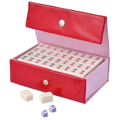 Ensemble de Mahjong portable et pliant avec boîtes en bois jeu de table de voyage divertissement