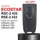 Hormann Ecostar RSC-2 RSE-2 433.92MHz Remplacement de la télécommande de porte de porte pour moteur