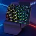 Clavier et souris de jeu filaire T1 à Membrane une main Combo 6 boutons Design ergonomique pour