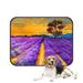 PKQWTM Original Oil Painting on Canvas Sunset Over Lavender Field Pet Dog Cat Bed Pee Pads Mat Cushion Potty Dogs Blankets Crate Bed Kennel 20x24 inch