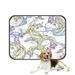 ABPHQTO Cartoon Cute Magic Unicorns Pet Dog Cat Bed Pee Pads Mat Cushion Potty Dogsblankets Crate Bed Kennel 25x30 inch