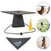 Pets Doctorial Hat Set Lovely Graduation and Bow Tie Pet Costume for Dogs Cats (Black)