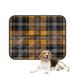 PKQWTM Orange Black Tartan With White Stripes Pet Dog Cat Bed Pee Pads Mat Cushion Potty Dogs Blankets Crate Bed Kennel 25x30 inch