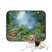 PKQWTM Enchanted forest with mushrooms and fairy lanterns Pet Dog Cat Bed Pee Pads Mat Cushion Potty Dogs Blankets Crate Bed Kennel 14x18 inch