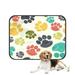 ECZJNT Cute Colorful Doodle Paw Prints Animal Pet Dog Cat Bed Pee Pads Mat Cushion Potty Dogsblankets Crate Bed Kennel 25x30 inch