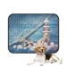 PKQWTM Marine life decoration on blue shabby background Pet Dog Cat Bed Pee Pads Mat Cushion Potty Dogs Blankets Crate Bed Kennel 14x18 inch