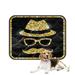 ABPHQTO Hipster Hat Glasses Beard Pet Dog Cat Bed Pee Pads Mat Cushion Potty Dogsblankets Crate Bed Kennel 20x24 inch