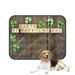 PKQWTM Happy St Patricks Day Wooden Blocks Shamrocks Rustic Wooden Pet Dog Cat Bed Pee Pads Mat Cushion Potty Dogsblankets Crate Bed Kennel 28x36 inch