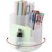 Desk Pencil Pen Holder Rotating Pen Holder Desktop Storage Pen Organizers Stationery Supplies- 3 Slots 360-Degree Spinning Organizer for Office School Home Clear