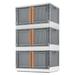 Homall Collapsible Storage Bins with Lids 19 gal Folding Storage Box Stackable Plastic Closet Organizer Double Doors File Cabinet Trunk Organizer Toy Storage Box 3 Pack