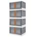 Homall Collapsible Storage Bins with Lids 19 gal Folding Storage Box Stackable Plastic Closet Organizer Double Doors File Cabinet Trunk Organizer Toy Storage Box 4 Pack