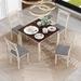 Classic 5 Piece Dining Table Set, Industrial Wooden Kitchen Table and 4 Thick Cushions Upholstered Chairs for Dining Room