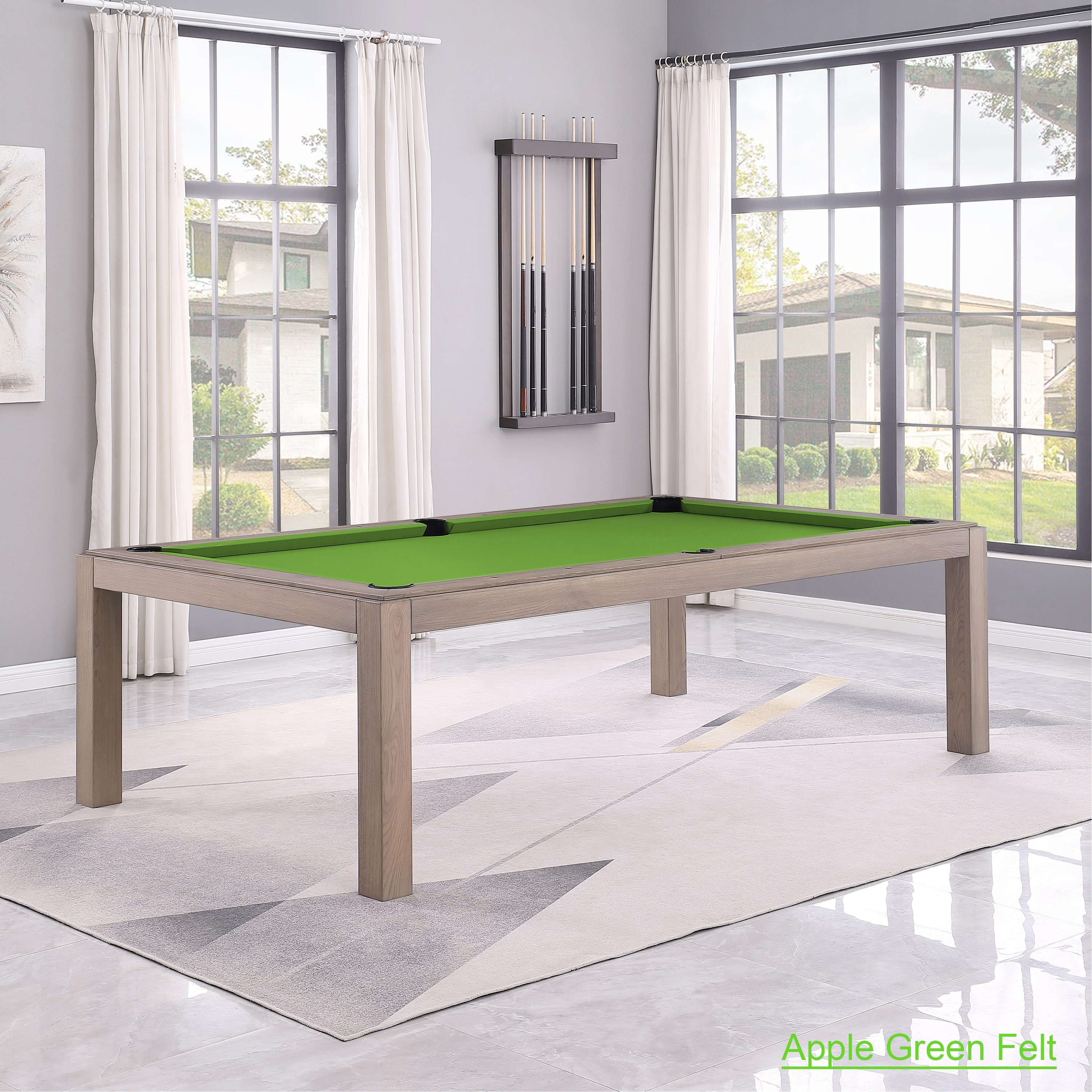 Olivia GreyWash Ash 7ft Billiard Slate Pool Table with dining top