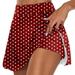 Long Skirts For Womens Casual Prints Tennis Skirt Yoga Sport Active Skirt Shorts Skirt Red