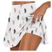 Mlqidk Flowy Skirts for Women Built-In Shorts High Waist Tennis Skirts Floral Print Casual Athletic Golf Skorts Pink M