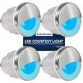 Five Oceans Marine Livewell Lights 4 Pack LED Boat Courtesy Light Round Accent Light for Boat Interior Exterior Deck Cockpit IP68 Waterproof Blue LED 12V Pontoon Fishing Boat RV - FO4597-M4