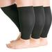Aosijia L(3Pack) Wide Calf Compression Sleeve Women Men Plus Size Leg Compression Sleeves Graduated Support for Circulation Recovery Shin Splints Leg Pain Relief Support Swelling Travel Black