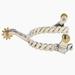 AI Hilason Western Horse Riding Twist Gorgeous Design Button Stainless Steel Solid Brass Rowel Spur