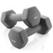 1 Pair Neoprene Hex Dumbbell Gray 8lb Exercise Fitness Hex Dumbbell Set fo Women Men Home Gym Workout Strength Training