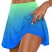 Black and Friday Deals 2023 Clearance under $5 JINMGG Shorts for Women Clearance $5 Women s Summer Pleated Tennis Skirts Athletic Stretchy Short Yoga Fake Two Piece Trouser Skirt Shorts Light Blue L