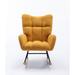 Armchair - George Oliver Lon 30.3" Wide Tufted Velvet Armchair Velvet in Yellow | 35.5 H x 30.3 W x 25.3 D in | Wayfair