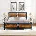 17 Stories Geran Bed Wood & Metal/Metal in Brown | 37.6 H x 60.3 W x 80.3 D in | Wayfair 62945680722F4ED8A8E35CA05E887F70