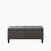 Red Barrel Studio® Storage Bench Solid + Manufactured Wood/Polyester/Wood/Upholstered in Gray/Black | 18 H x 42 W x 18 D in | Wayfair