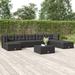 VidaXL 8 - Person Seating Group w/ Cushions in Black | 21.7 H x 21.3 W x 21.3 D in | Outdoor Furniture | Wayfair 3187154