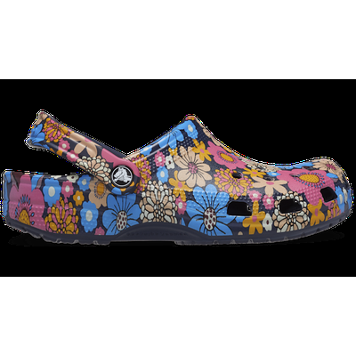 Crocs Navy / Multi Classic Retro Floral Clog Shoes