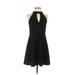 The Vanity Room Casual Dress - A-Line: Black Solid Dresses - Women's Size Small Petite