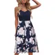 Robe longue d'été pour femmes col en V imprimé floral style Boho taille haute et basse robe de