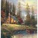 Thomas Kinkade Studios Thomas Kinkade A Peaceful Retreat Shower Curtain By Laural Home Polyester in Brown/Gray | 72 H x 71 W in | Wayfair APR72SCTK