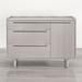 Wooden Dresser with 3 Drawers Storage Cabinet with Solid Wood Legs For Bedroom,Stone Gray
