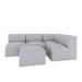 Joss & Main Praia 96" Sunbrella Outdoor Sofa w/ Ottoman Plastic/Sunbrella® Fabric Included in Gray | 30 H x 90 W x 62 D in | Wayfair