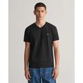 T-Shirt GANT "SLIM SHIELD V-NECK T-SHIRT" Gr. 4XL, schwarz (black) Herren Shirts T-Shirts