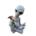 BILLCOS Andre & Fritz Friendship Stories - Alien and Gnome Garden Statue 6.5 h x 4 w x 3.5 d Resin Figurine Outdoor Decor