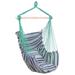 Hammock chair rope swing with soft cushion hammock swing with wooden support rod suitable for indoor and outdoor bedrooms or trees Green