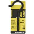 Hillman Black Coated Heavy Duty Screw Hook Size 1/4 in. x 4-1/4 in.