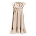 Tosmy Kids Toddler Baby Girls Clothes Spring Summer Solid Cotton Ruffle Sleeveless Princess Dress Party Dresses