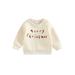 IZhansean Toddler Baby Girl Boy Christmas Casual Sweatshirt Long Sleeve Pullover Tops Sweater Shirt Fall Winter Clothes Beige 6-9 Months