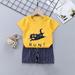 2Pcs Baby Girls Outfit Clearance Toddler Kids Baby Boys Girls Fashion Cute Short SleevePrint Casual Suit