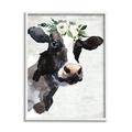 Stupell Industries Dairy Farm Cow Boho Floral Crown Charming Animal 24 x 30 Design by Lettered and Lined