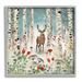 Stupell Industries Deer In Nighttime Birch Forest Holiday Painting Gray Framed Art Print Wall Art