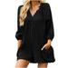 REORIAFEE Dress Romper for Women V Neck Short Sleeve Playsuit Solid Color Onesie Bodysuit for Women Slim Short Jumpsuit Jumpsuits for Women Summer Dressy Black XXL