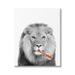 Stupell Industries Lion Brushing Teeth Bathroom Animals & Insects Painting Gallery Wrapped Canvas Print Wall Art