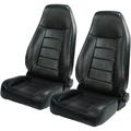 Adjustable High Back Replacement Seats Black Vinyl Compatible with Military Humvee Adapter Required- SET OF 2