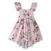 ZRBYWB Toddler Summer Sleeveless Girl Dresss Flanged Strap Halter Floral Dress Princess Dress Casual Dress Toddler Girl Clothes